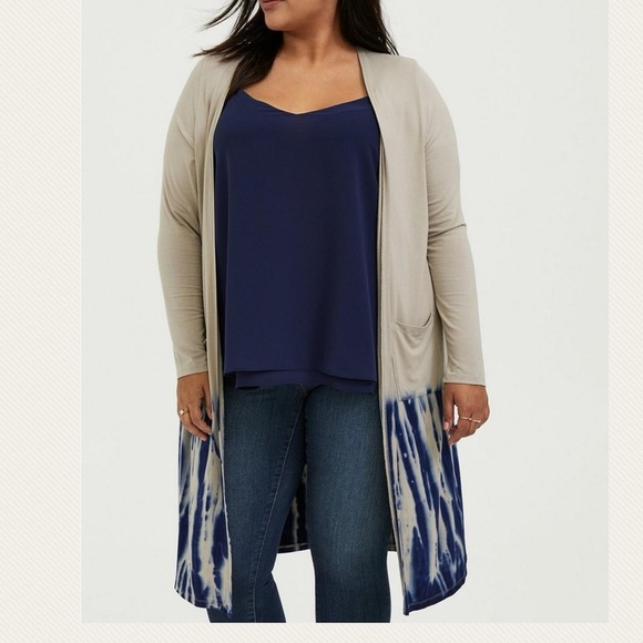 Torrid Super soft light weight tie dye open front bohemian duster cardigan. - Picture 1 of 16